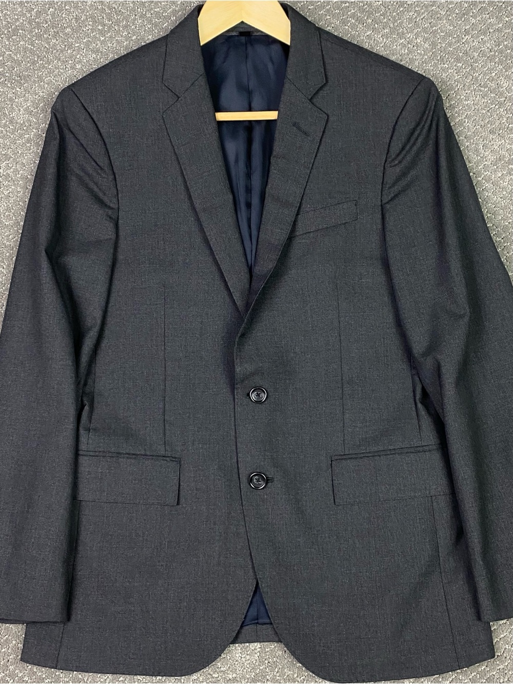J CREW Ludlow Loro Piana Blazer Sport Coat Mens 36S Charcoal Gray 100% Wool